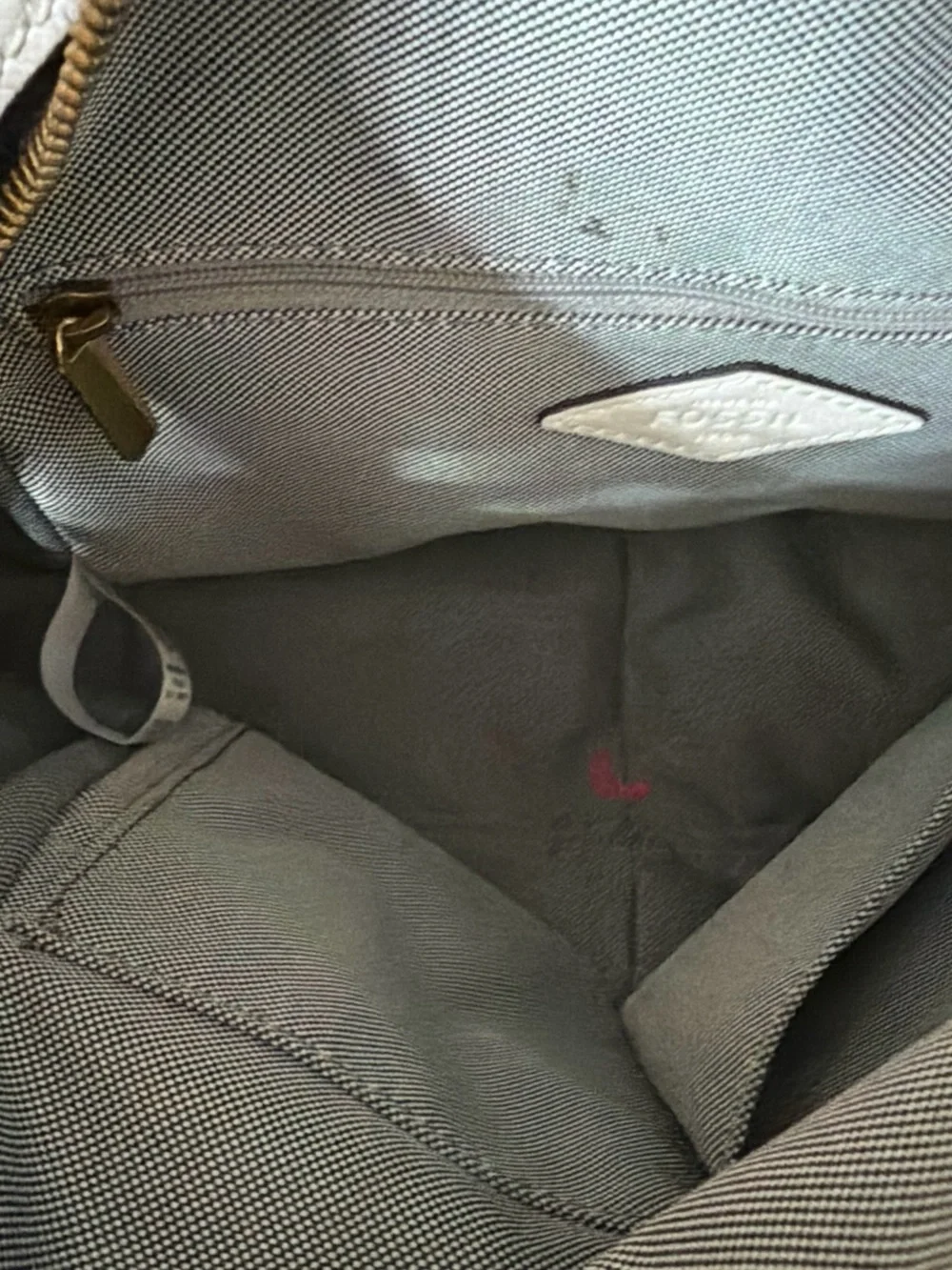 Fossil White Mini Backpack with Multicolor Floral Appliqués